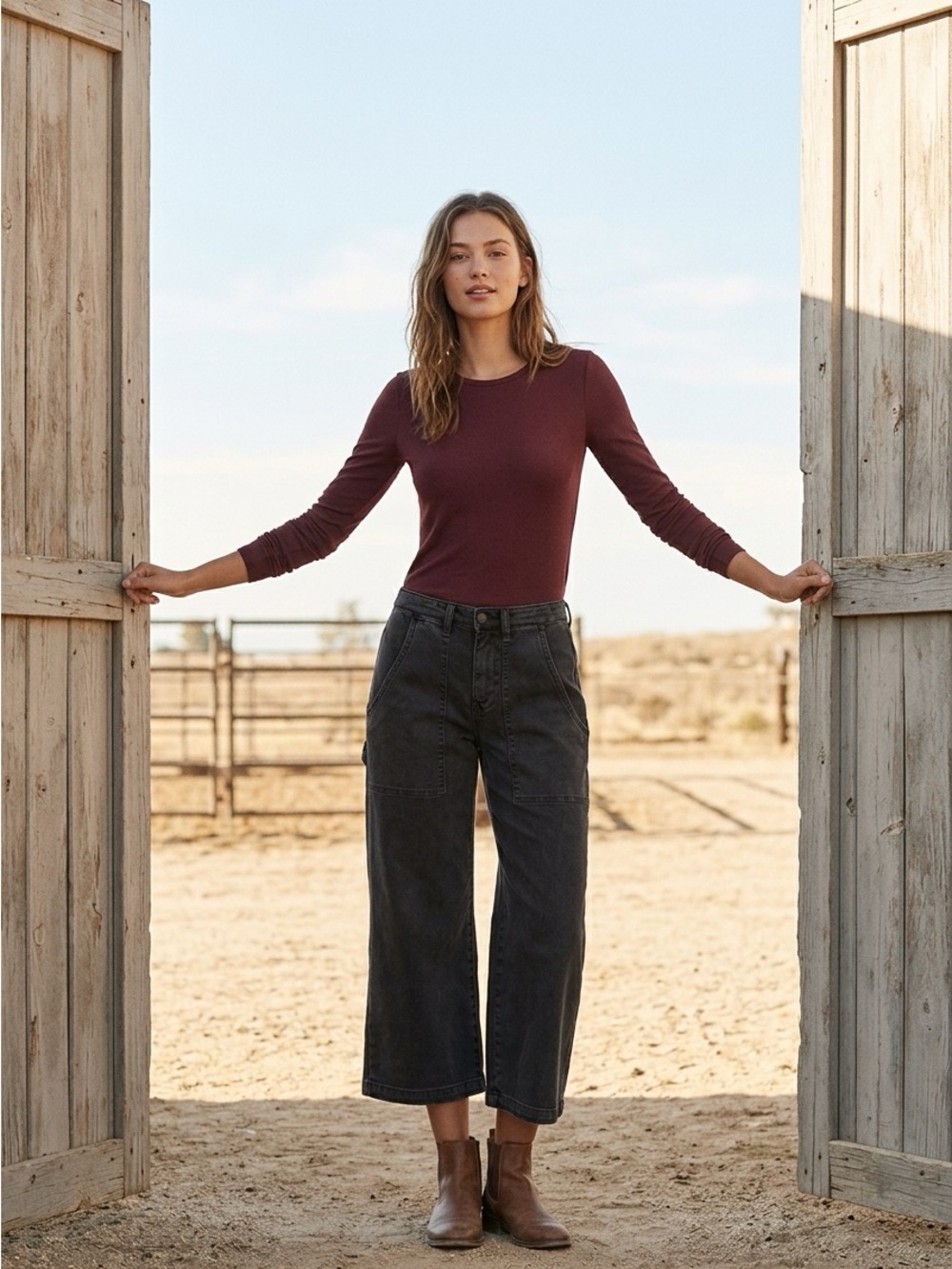 Hudson Midrise Straight Crop Gargo Pant